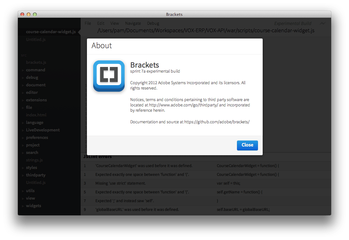 web development - Brackets IDE