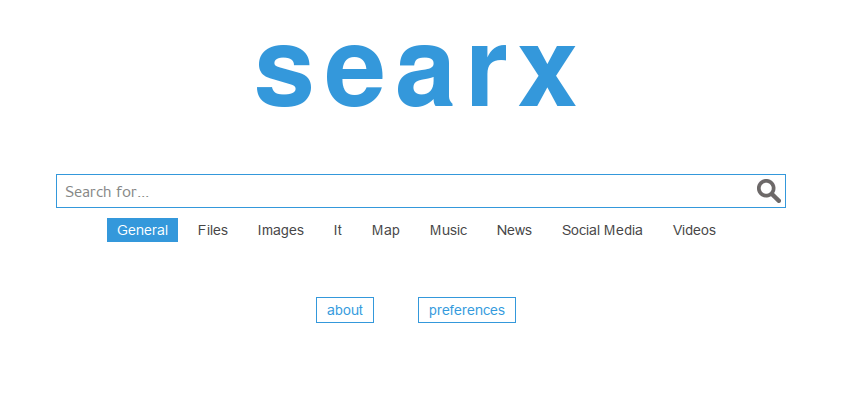 Searx Private Search Engine. alt. 