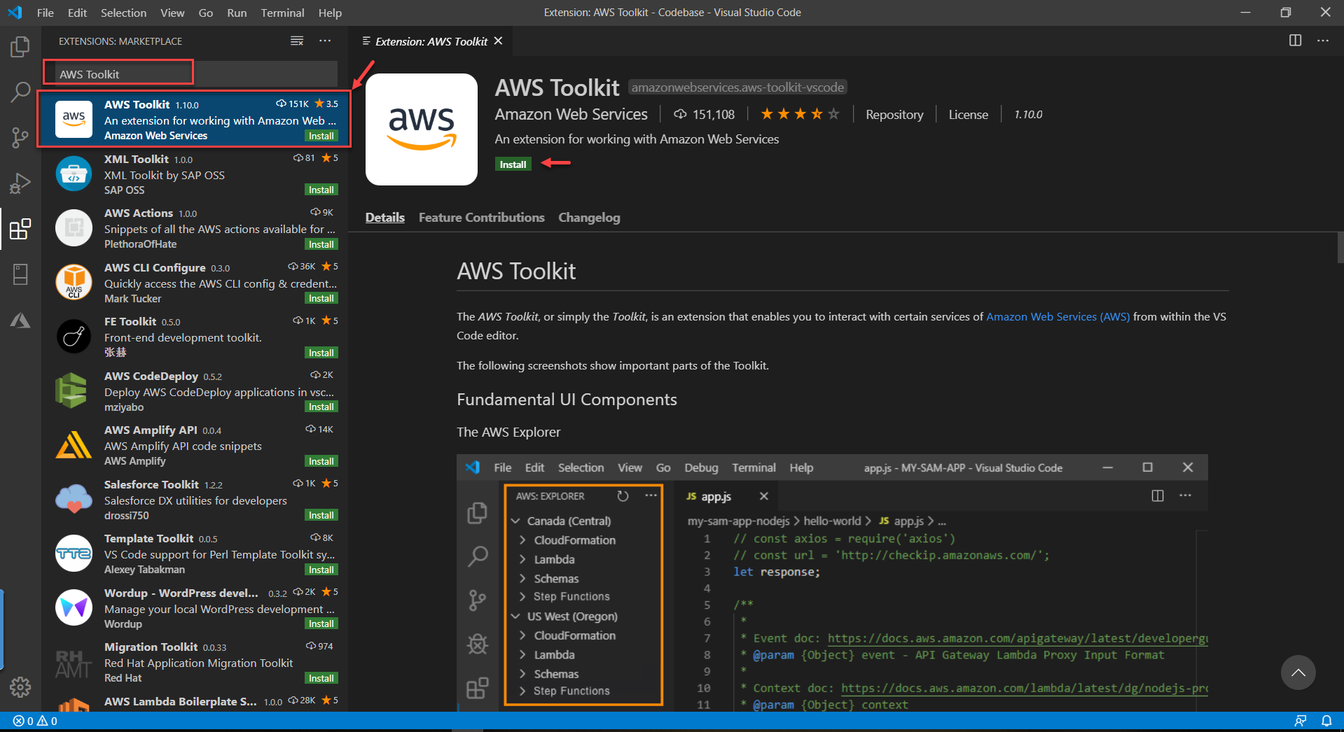 AWS toolkit for visual studio